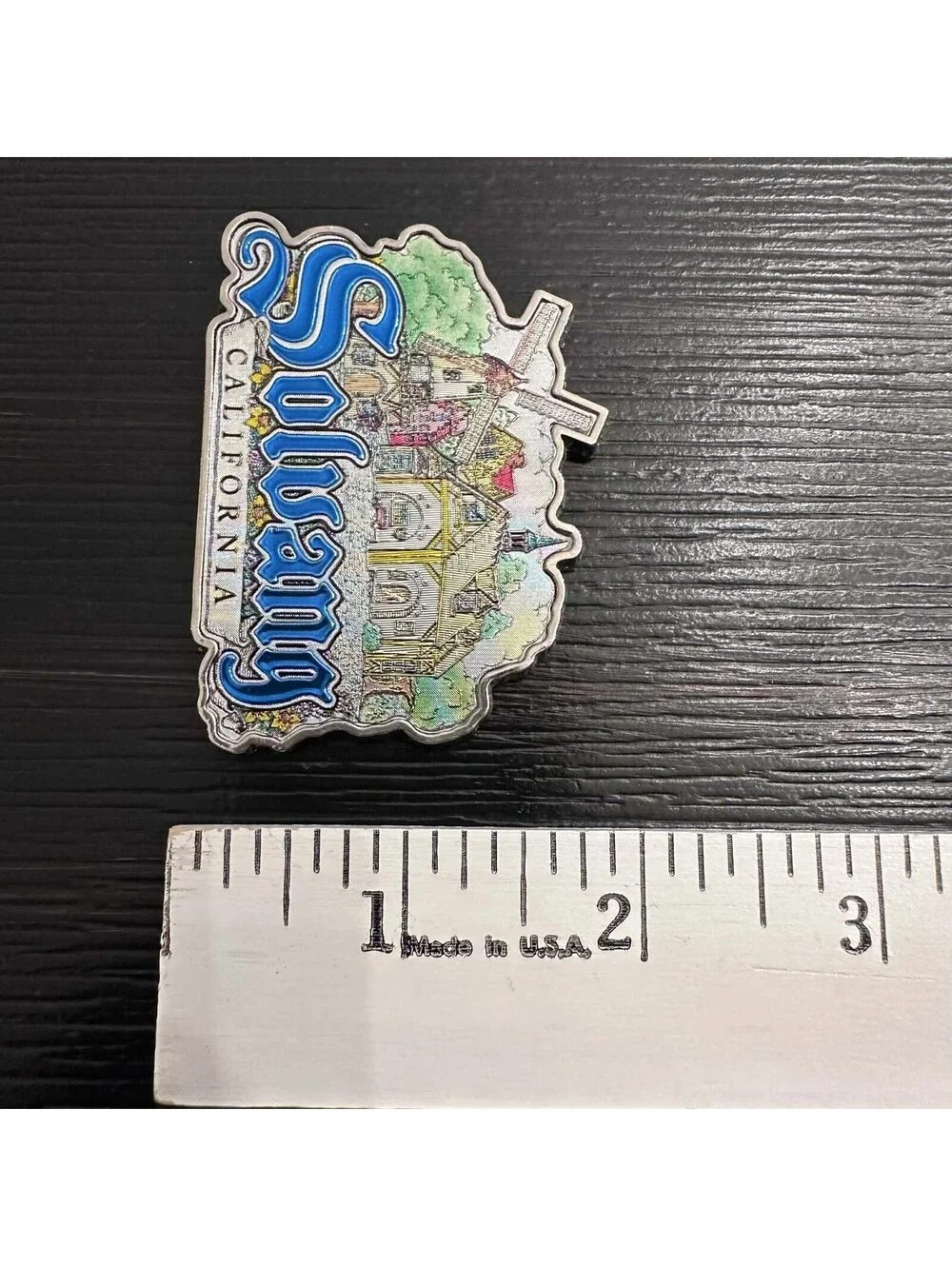 Solvang California Danish Village Windmill Scenic Travel Souvenir Metal Magnet